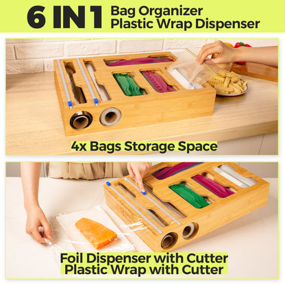 Burcha 6-in-1 Storage Bag Organizer for Ziplock Bag